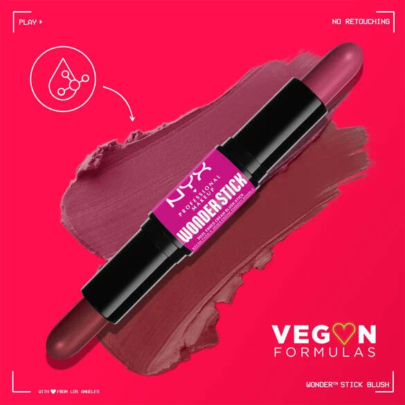 Blush em Bastão Wonder Stick da NYX Professional Makeup - 03 CORAL + DEEP PEACH