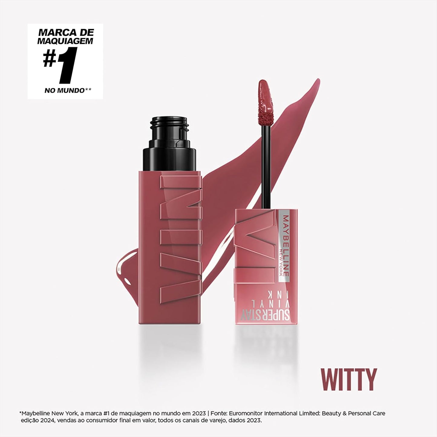 Batom Líquido Maybelline Super Stay Vinyl Ink - 40 WITTY