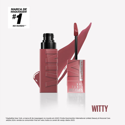 Batom Líquido Maybelline Super Stay Vinyl Ink - 40 WITTY